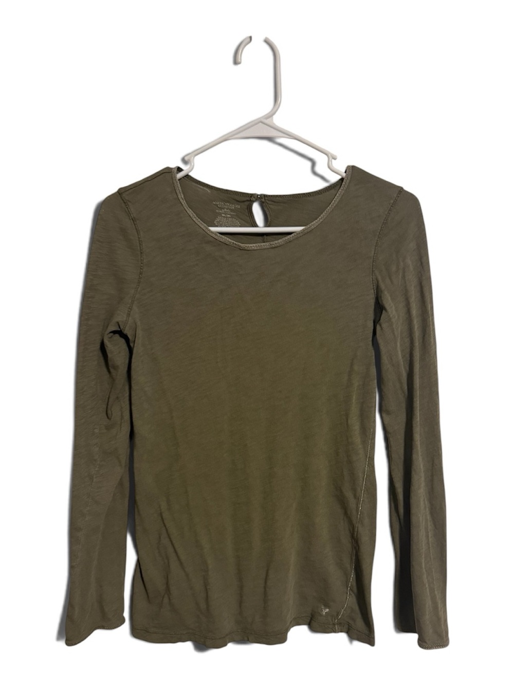 American Eagle Women’s Olive Long Sleeve Crewneck Top